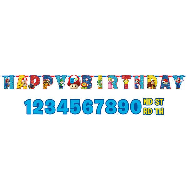 Super Mario Birthday Letter Banner
