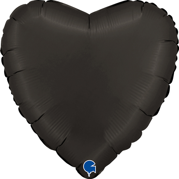 (image for) 18" Satin Black Heart Foil Balloon