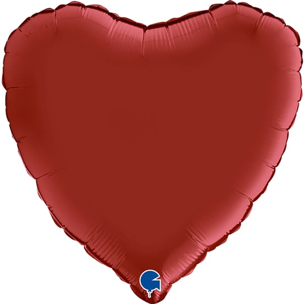 18" Grabo Satin Ruby Red Heart Foil Balloons (image for) 18" Grabo Satin Ruby Red Heart Foil Balloons
