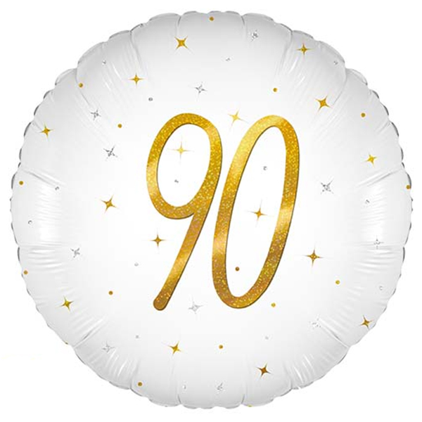18" 90th Elegant Sparkle Foil Balloon (image for) 18" 90th Elegant Sparkle Foil Balloon