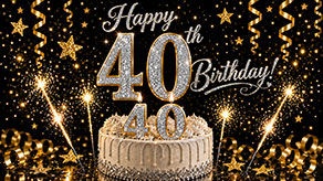 (image for) 40th Candles & Cake Sparklers
