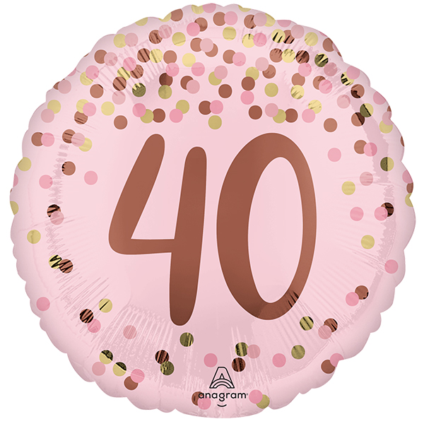 (image for) 18" 40th Pretty Pink Birthday Foil Balloon