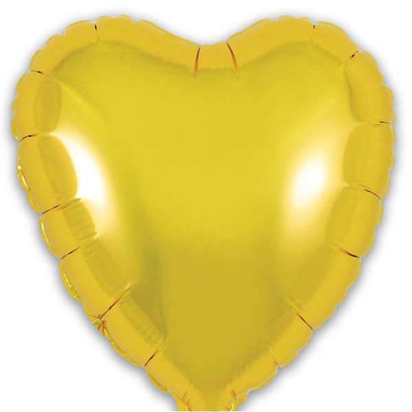 (image for) 9" Gold Heart Self Sealing Foil Balloons 5pk