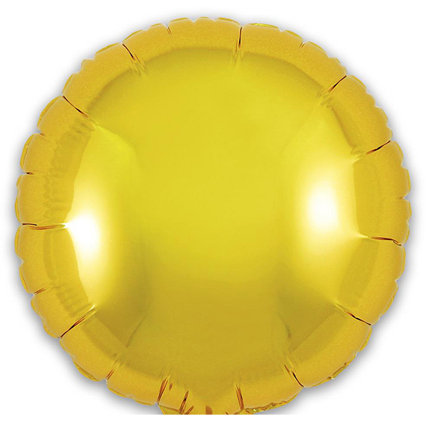 (image for) 9" Gold Round Self Sealing Foil Balloons 5pk