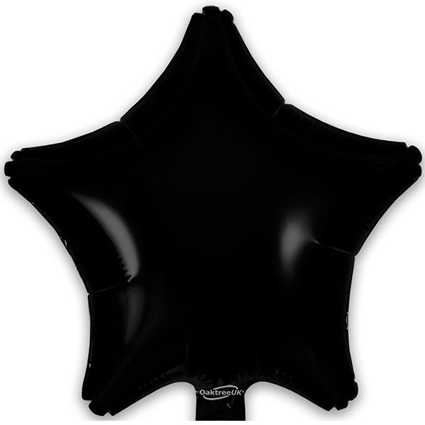 9" Black Star Self Sealing Foil Balloons 5pk (image for) 9" Black Star Self Sealing Foil Balloons 5pk