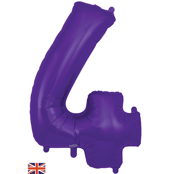 Purple 4 Large Shape Number Balloon (image for) Purple 4 Large Shape Number Balloon