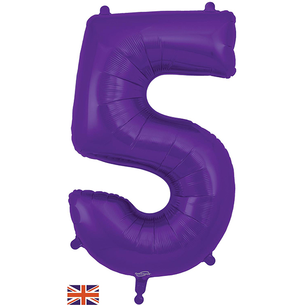 Purple 5 Large Shape Number Balloon (image for) Purple 5 Large Shape Number Balloon