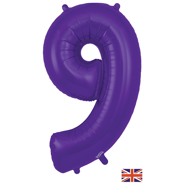 (image for) Purple 9 Large Shape Number Balloon