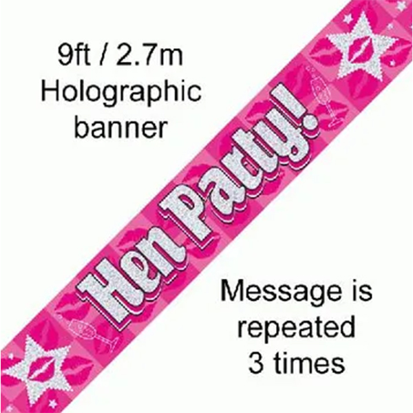 (image for) Hen Party Pink Holographic Banner