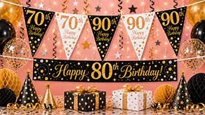 (image for) Age 70-90 Birthday Banners & Bunting