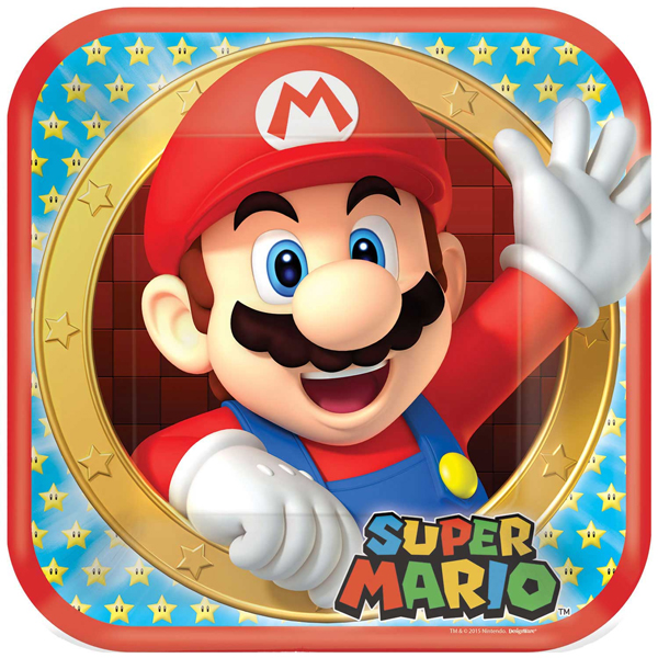 Super Mario Paper Party Plates 8pk