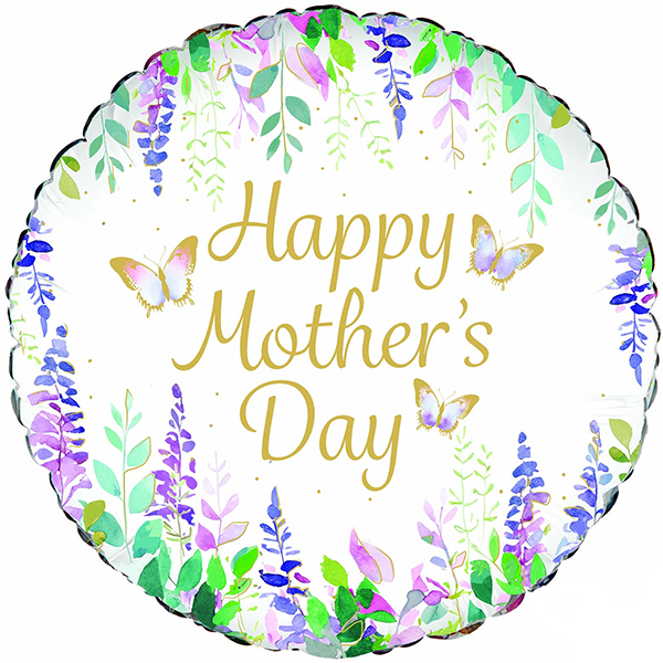 (image for) Happy Mothers Day Watercolour Floral Foil Balloon