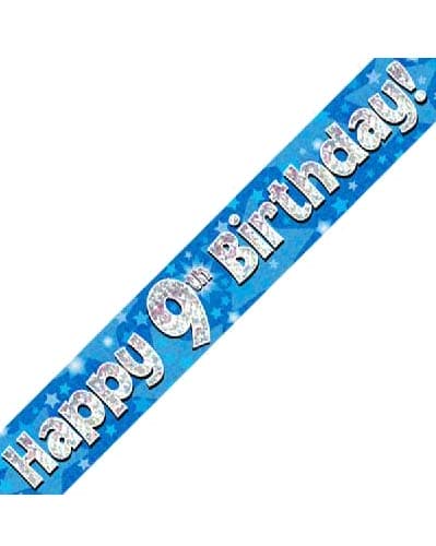 (image for) 9th Birthday Blue Holographic Banner