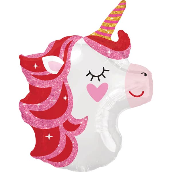 21" Pretty In Pink Unicorn Foil Balloon (image for) 21" Pretty In Pink Unicorn Foil Balloon