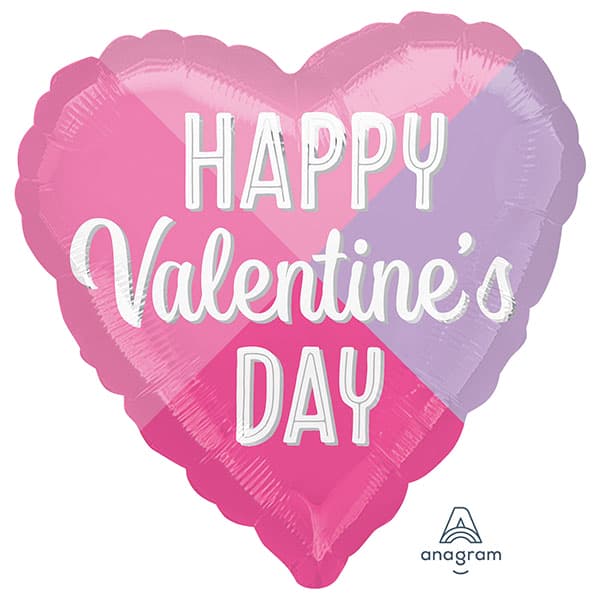 (image for) 18" Happy Valentines Colour Block Foil Balloon