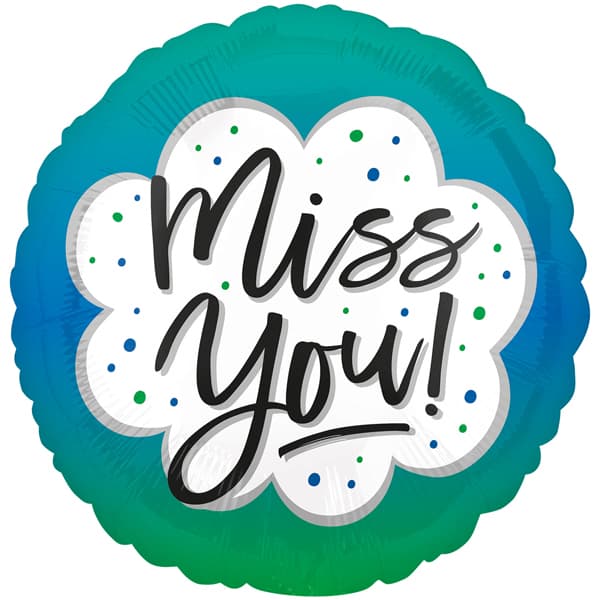 18" Miss You Ombre Foil Balloon (image for) 18" Miss You Ombre Foil Balloon