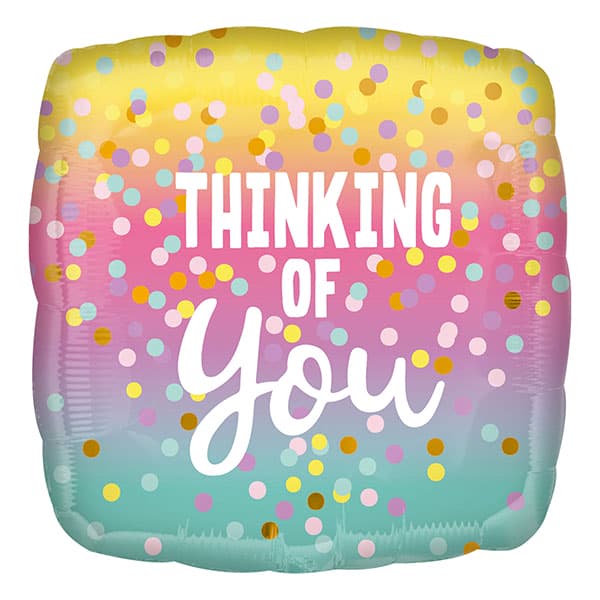 18" Thinking Of You Dots Foil Balloon (image for) 18" Thinking Of You Dots Foil Balloon