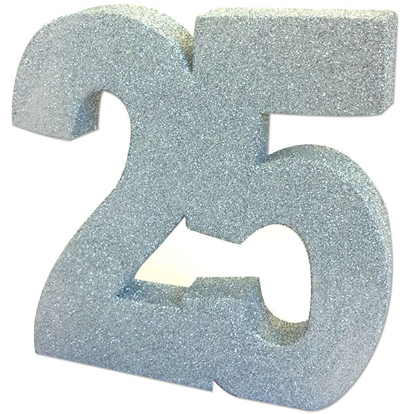 (image for) 25th Silver Glitter Table Decorations