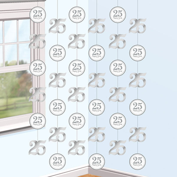 (image for) 25th Silver Anniversary String Decorations 6pk