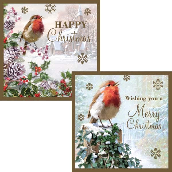 Robin Christmas Cards 12pk (image for) Robin Christmas Cards 12pk