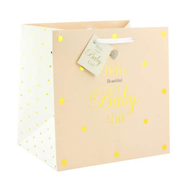 Hello Beautiful Baby Girl Small Gift Bag (image for) Hello Beautiful Baby Girl Small Gift Bag