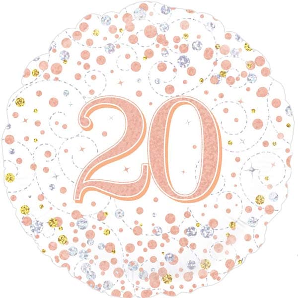 18" 20th Sparkling Fizz Foil Balloon (image for) 18" 20th Sparkling Fizz Foil Balloon