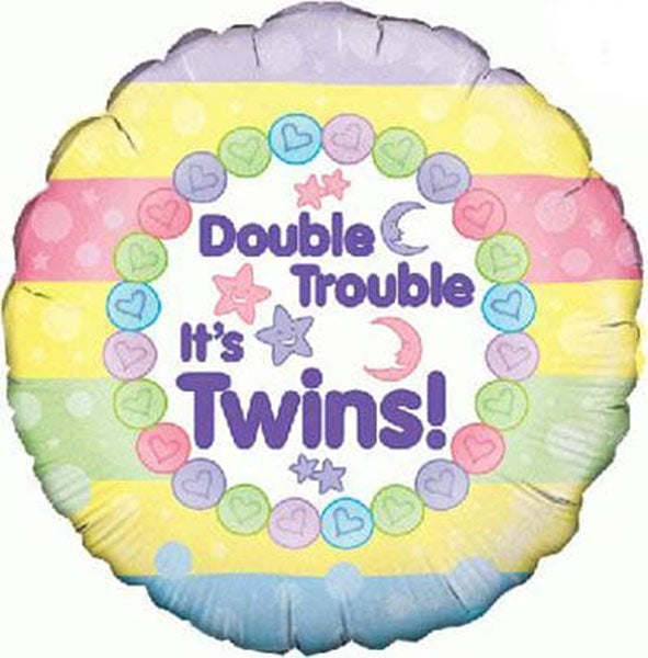 18" Double Trouble Its Twins Foil Balloon (image for) 18" Double Trouble Its Twins Foil Balloon