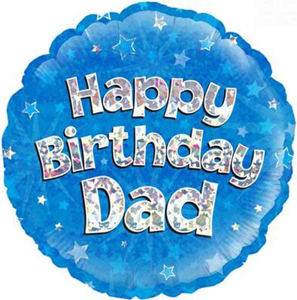 (image for) 18" Happy Birthday Dad Blue Foil Balloon