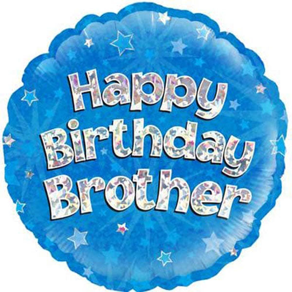 18" Happy Birthday Brother Blue Foil Balloon (image for) 18" Happy Birthday Brother Blue Foil Balloon