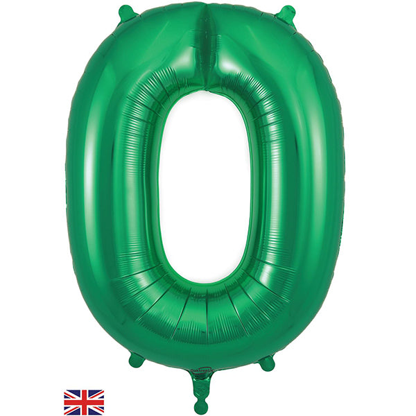 Green 0 Large Shape Number Balloon