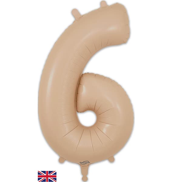 Nude 6 Large Shape Number Balloon (image for) Nude 6 Large Shape Number Balloon