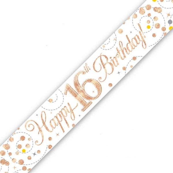 Happy 16th Birthday Sparkling Fizz Banner (image for) Happy 16th Birthday Sparkling Fizz Banner