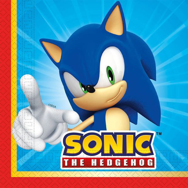 Sonic The Hedgehog Paper Napkins 20pk (image for) Sonic The Hedgehog Paper Napkins 20pk