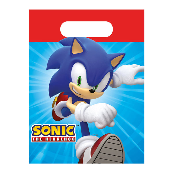 Sonic The Hedgehog Paper Party Bags 4pk (image for) Sonic The Hedgehog Paper Party Bags 4pk