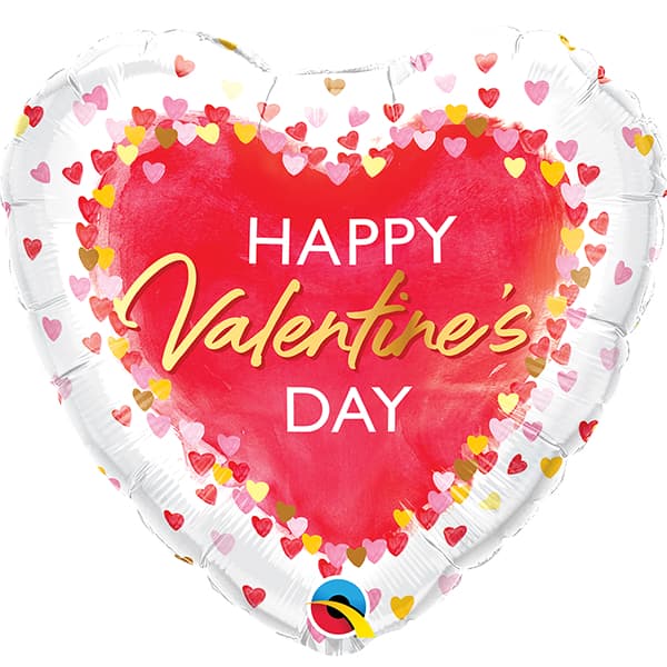 18" Happy Valentines Day Watercolour Foil Balloon (image for) 18" Happy Valentines Day Watercolour Foil Balloon