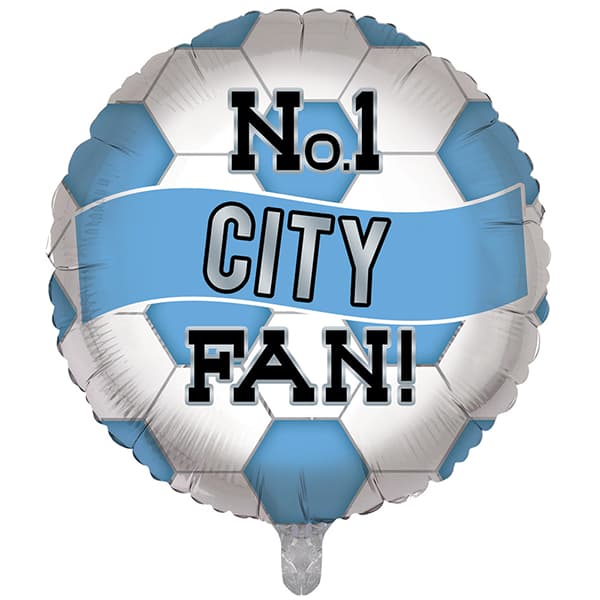 (image for) 18" No1 City Football Fan Foil Balloon
