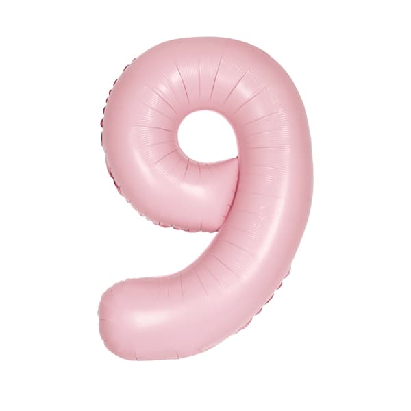 Matte Pink 9 Large Shape Number Balloon (image for) Matte Pink 9 Large Shape Number Balloon