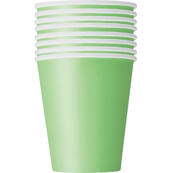 Lime Green Paper Cups 8pk (image for) Lime Green Paper Cups 8pk