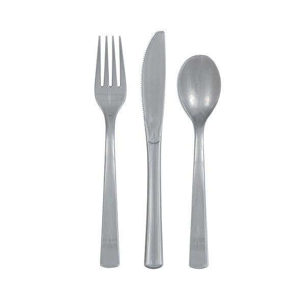 Silver Assorted Cutlery 18pk (image for) Silver Assorted Cutlery 18pk