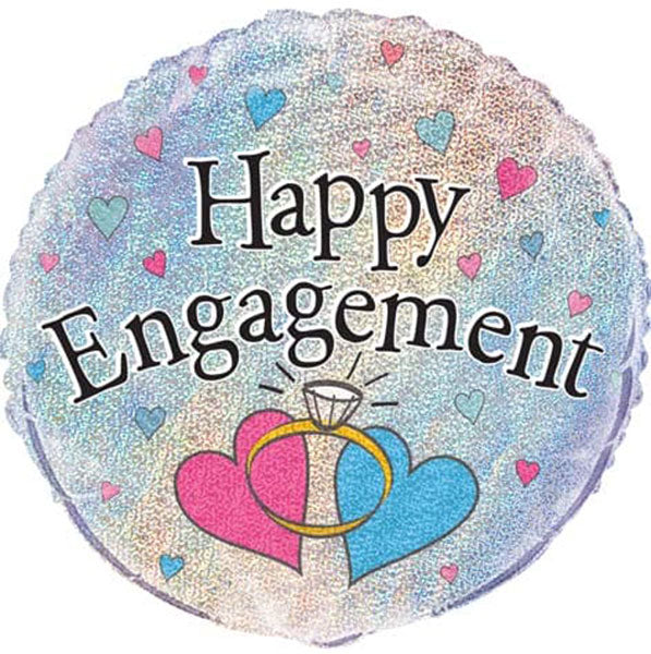 (image for) 18" Happy Engagement Hearts Foil Balloon