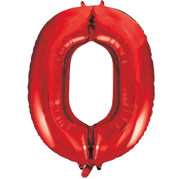 Red 0 Large Shape Number Balloon (image for) Red 0 Large Shape Number Balloon