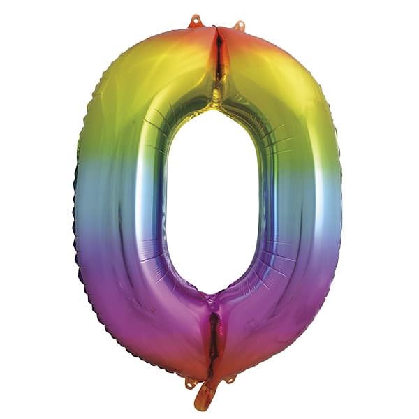 (image for) Rainbow 0 Large Shape Number Balloon
