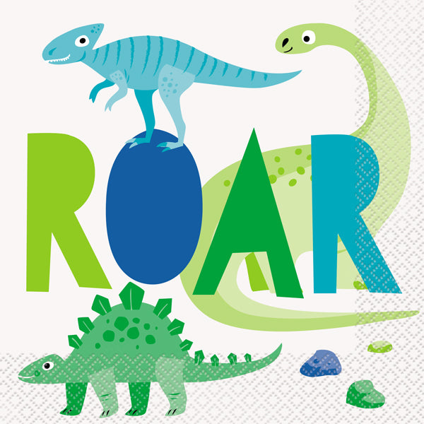Dinosaur Lunch Napkins 16pk (image for) Dinosaur Lunch Napkins 16pk