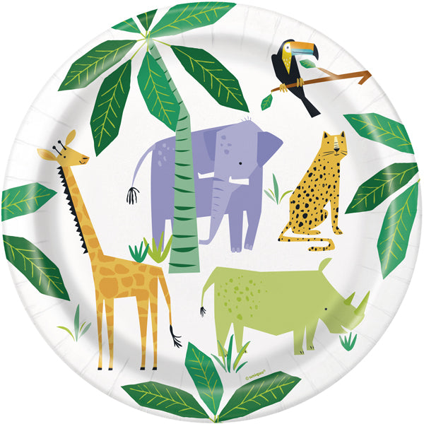 (image for) Animal Safari Paper Party Plates 8pk