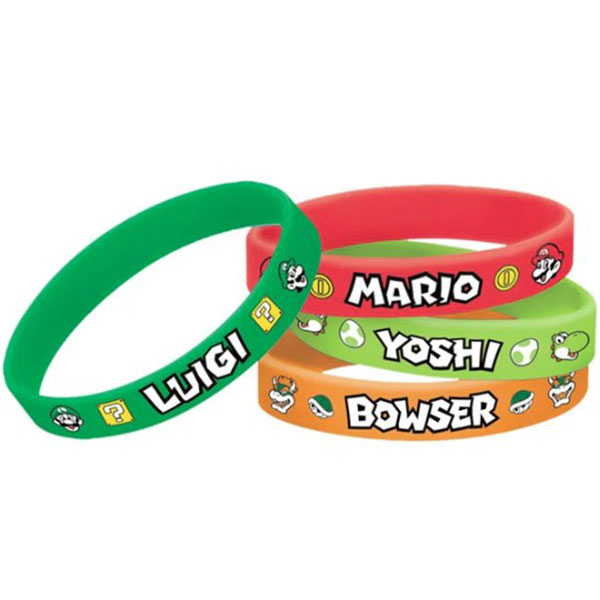 Super Mario Rubber Bracelets 6pk