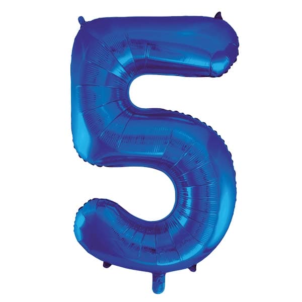 (image for) Blue 5 Large Shape Number Balloon