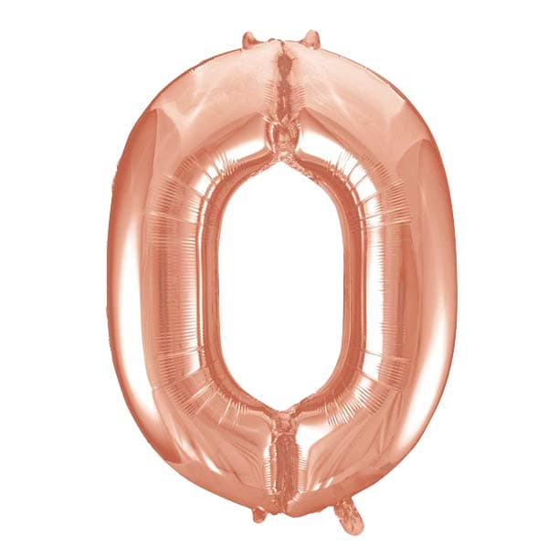 (image for) Rose Gold 0 Large Shape Number Balloon