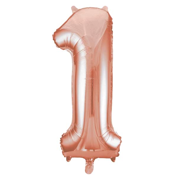 (image for) Rose Gold 1 Large Shape Number Balloon